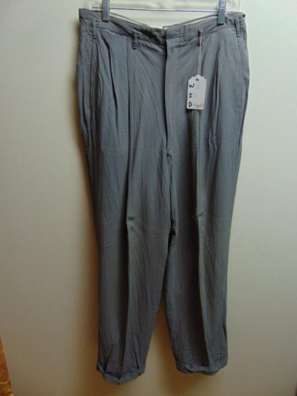 pb34	1940-50's	 Gray Rayon light weight  drop loopVintage Slacks W34	$90 - Image 5