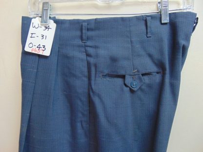 pb37	1940-50's	Blue Atomic Drop loop/Hollywood waist light weight Vintage Slacks W34	$180
