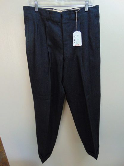 pb38	1940-50's	Black/ red flecks wool drop loop mid weight Vintage Slacks W34	 $90 - Image 4