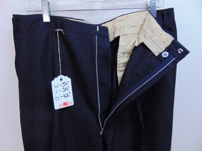 pb40	1940-50's	 Black/silver Sharkskin wool drop loop mid weight Vintage Slacks W32	$70 - Image 3