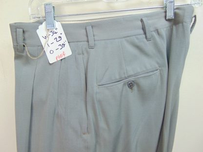 pb54	1940-50's	 Gray Rayon/wool Gabardine heavy weight drop loop Vintage Slacks W34	$90