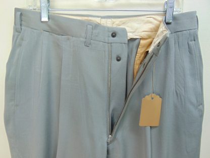 pb54	1940-50's	 Gray Rayon/wool Gabardine heavy weight drop loop Vintage Slacks W34	$90 - Image 3