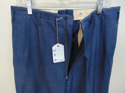 pb57	1940-50's	Steel Blue drop loop mid/heavy weight Vintage Slacks W33	$90 - Image 6