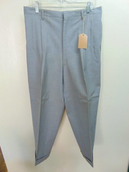 pb58	1940-50's	 Atomic Gray drop loop mid/heavy weight Vintage Slacks W33	$120 - Image 4