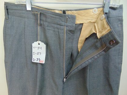 pb61	1940-50's	 Atomic Gray drop loop mid/heavy weight Vintage Slacks W34	$120 - Image 4