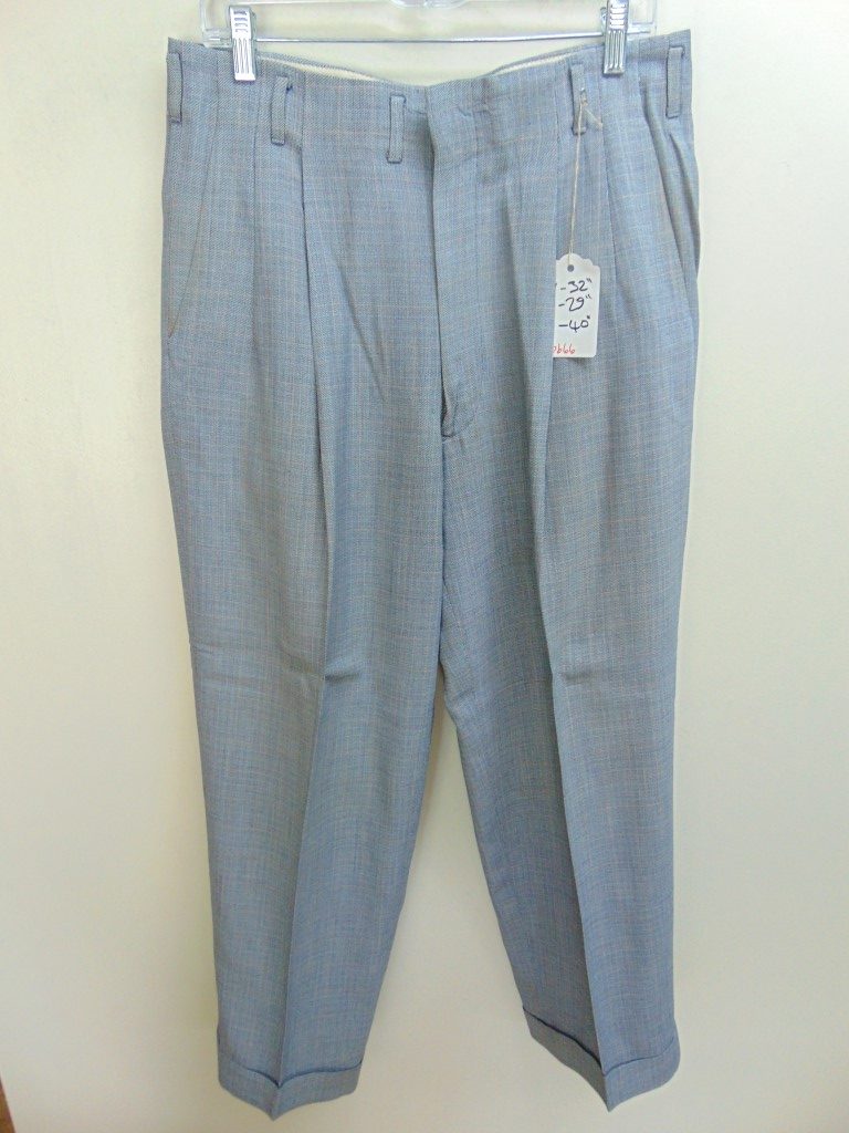 pb66 1940-50’s Gray Drop loop/Hollywood waist mid weight Vintage Slacks ...