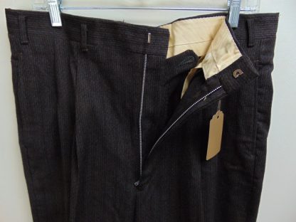 pb72	1940-50's	Brown drop loop wool heavy weight Vintage Slacks W34	$70 - Image 3