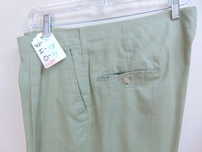 pb89	1940-50's	 Vintage Green textured Drop loop/hollywood waist light weight slacks W32	$120