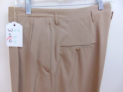 pb94	1940-50's	 Vintage Beige Rayon drop loop heavy weight slacks W32.5	$70