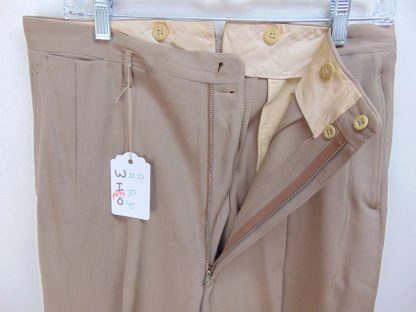pb94	1940-50's	 Vintage Beige Rayon drop loop heavy weight slacks W32.5	$70 - Image 6