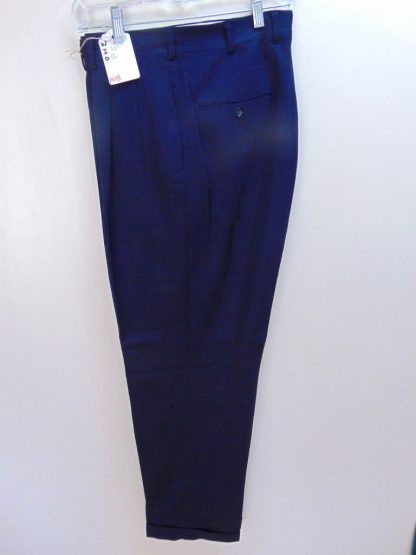 pb98	1940-50's	 Vintage Blue Rayon Gabardine mid weight slacks W32	 $70