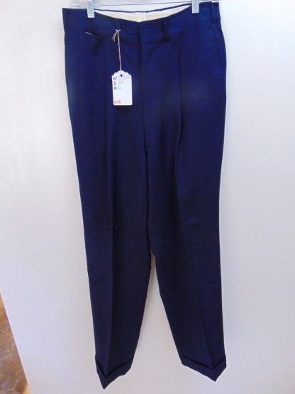 pb98	1940-50's	 Vintage Blue Rayon Gabardine mid weight slacks W32	 $70 - Image 4