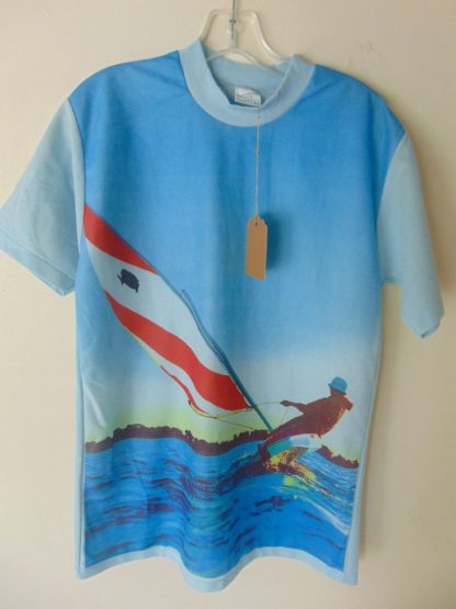 pt114	1970's	Vintage Sailing Photo Shirt L	$70