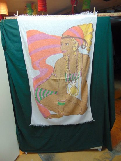 qa13 	1960-70's	 Vintage Girl Bathing Beach Towel 	$50