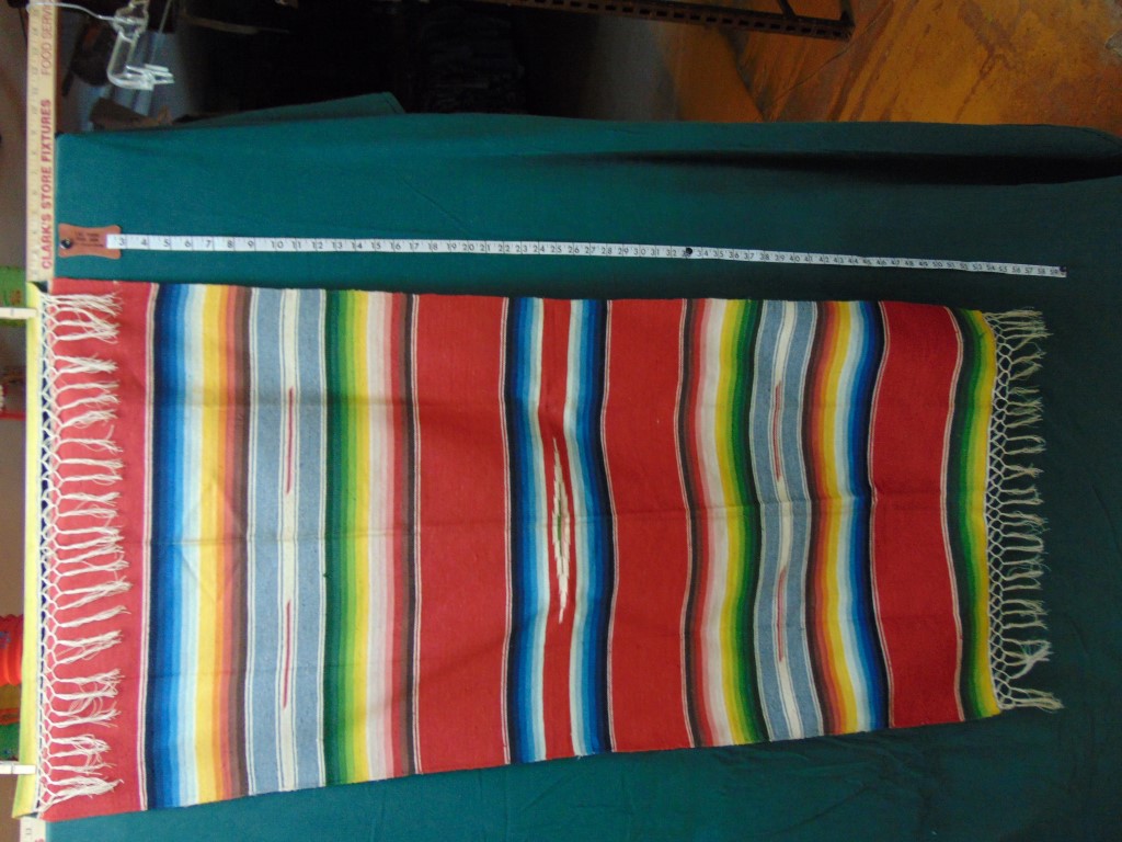 qa165 Vintage Wool Loomed Mexican Rug $90