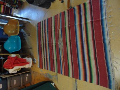 qa167		Vintage Wool Loomed Mexican Rug	$70