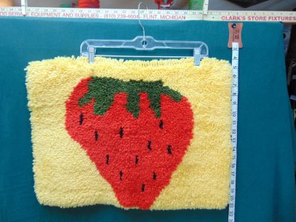 qa186	1970's	Vintage Crochet Strawberry Wall Tapestry	$15