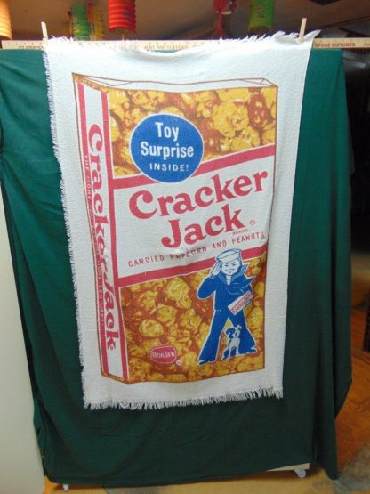 qa18 	1960-70's	 Vintage Cracker Jack Box Beach Towel 	$20