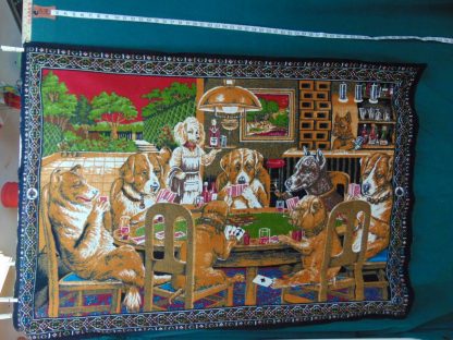 qa209		Vintage Dogs Playing Cards Wall Tapestry	$60