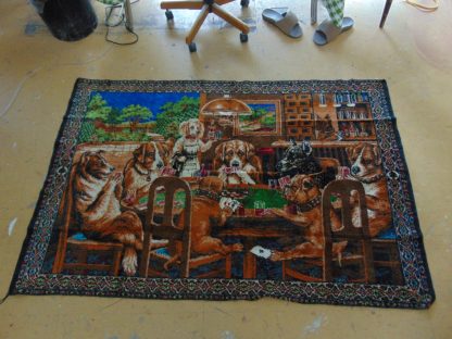 qa212		Vintage Large Dogs Playing Cards like a Rug Wall Tapestry	$100