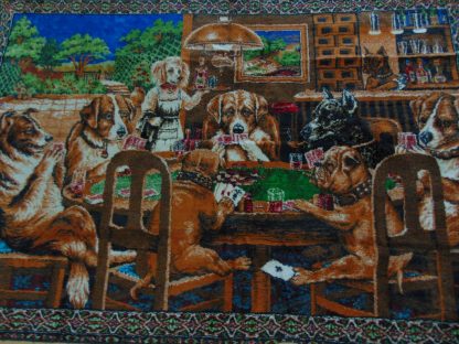 qa212		Vintage Large Dogs Playing Cards like a Rug Wall Tapestry	$100 - Image 2