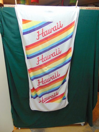qa23 	1960-70's	 Vintage Hawaii Souvenir Rainbow Beach Towel 	$20