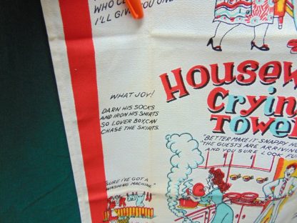 qa49 	1950-60's	 Vintage Housewife's Crying Towel 	$30 - Image 2
