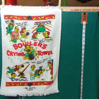 qa52 	1950-60's	 Vintage Bowling Crying Towel 	$30
