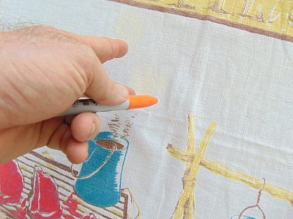 qb17	1940-60's 	Square Vintage Cowboy Range Tablecloth	$30 - Image 3