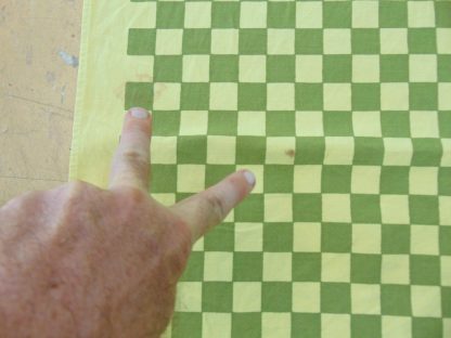 qb25	1940-60's 	Square Vintage maybe rayon blend Checkered Tablecloth	$20 - Image 3