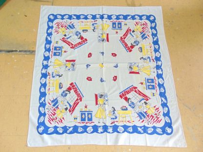 qb28	1950-60's	 Square Vintage Tablecloth	$30