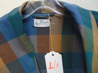 r39	1950-60's	 Vintage Cotton nice color combo  full Large/ XL Robe	$40 - Image 5
