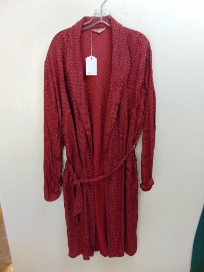 r7	1940's	Vintage Rayon Red full Medium/Large Robe	$80
