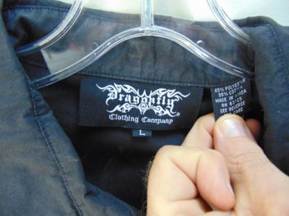 re34		Dragonfly Black Western Vintage Inspired Rockabilly poly/cotton shirt  chest 49  inches	$60 - Image 2