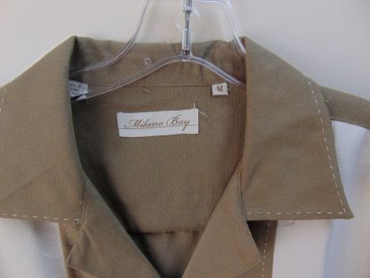 re61		Two Tone brown (likely NWOT bought at discount store) Vintage Inspired Rockabilly 60/40 RAYON/poly shirt  chest 46 inches	$40 - Image 2