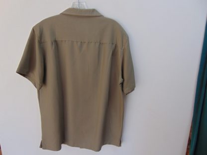 re61		Two Tone brown (likely NWOT bought at discount store) Vintage Inspired Rockabilly 60/40 RAYON/poly shirt  chest 46 inches	$40 - Image 3