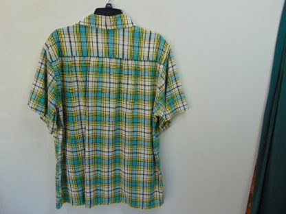 s45h21	1950-60's 	Sexy Plaid cotton vintage Cabana shirt Chest size 50 inches 	$50 - Image 3
