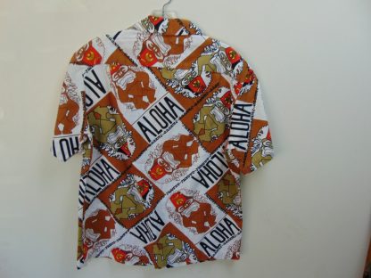 s45h29	1950's	Shriners cotton barkcloth vintage Hawaiian shirt Chest size 44 inches 	$100 - Image 3