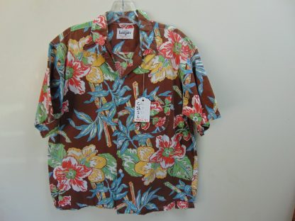 s45h47	1940-50's	 Super vibrant Tropical cotton vintage Hawaiian shirt Chest size 46 inches 	$100