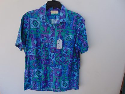 s45s23	1950-60's	Tapa cotton vintage shirt Chest size 46  inches 	$50