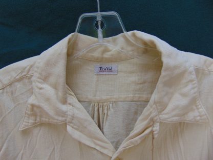 s45s24	1940's	White linen feel cotton vintage shirt Chest size 47  inches 	$70 - Image 2
