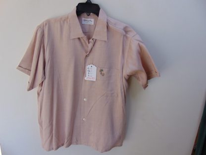 s45s55	1950-60's	 Tiki Drums chest embroidery cotton vintage shirt Chest size 48  inches 	$80