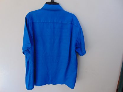 s45s61	1950's	Blue High on Sharkskin tones!!  vintage shirt Chest size 47  inches 	$100 - Image 3