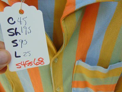 s45s68	1950-60's	 Way too cool strips cotton vintage shirt Chest size 45  inches 	$80 - Image 5