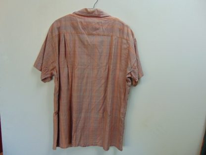 s45s97	1950's	Chest embroidery, slight sharkskin Coppery blue cotton vintage shirt Chest size 44  inches 	$40 - Image 4