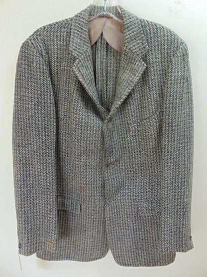 s4c11	1940's	Vintage Tweed Wool black n white heavy weight Jacket Chest 43 in.	$50