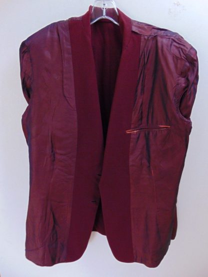 s4c26	1930-40's	Red Solid mid weight wool Vintage Sports Coat Chest 46 in.	 $90 - Image 2