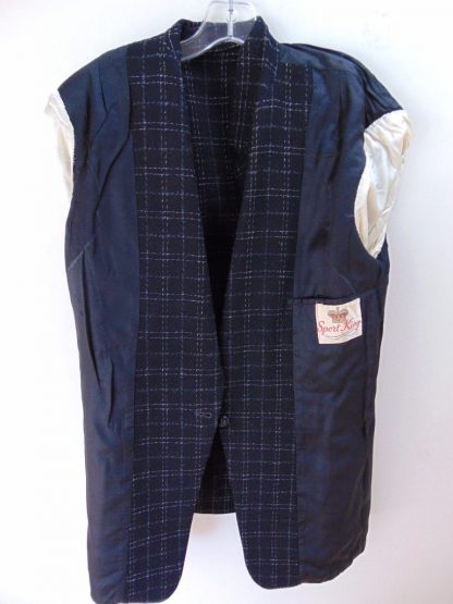 s5c10	1950's	Black White mid weight wool Vintage Sports Coat Chest 42 in.	$90 - Image 2