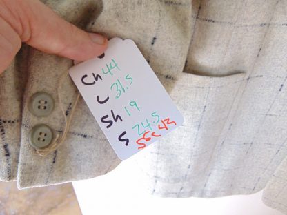 s5c42	1950's	Vintage Gray n Black Wool heavy weight Windowpane  Jacket Chest 44 in.	$180 - Image 4
