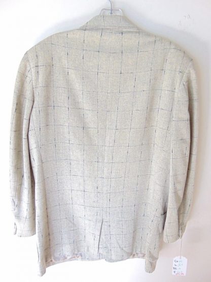 s5c42	1950's	Vintage Gray n Black Wool heavy weight Windowpane  Jacket Chest 44 in.	$180 - Image 3